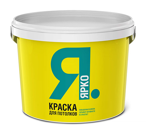 Краска ЯРКО для потолков белая, ведро 28 кг